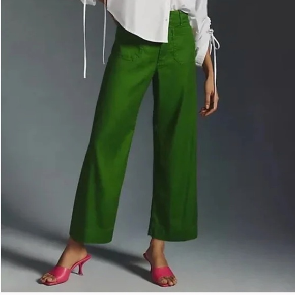 Maeve Colette Linen Blend Crop Wide-Leg Pants Size 29 - Picture 1 of 14